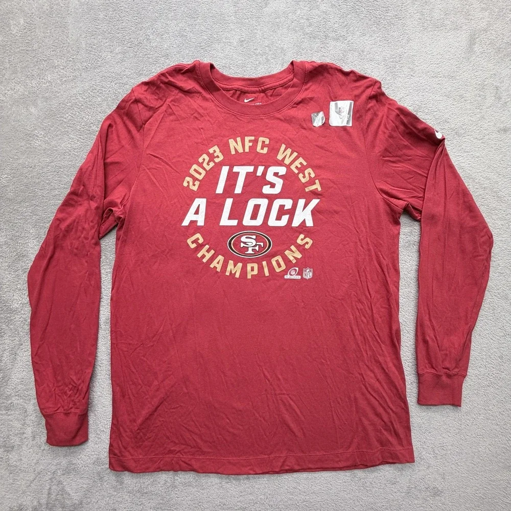 San Francisco 49ers Shirt Mens Large Red NFL‎ Football Nike NFC Champion